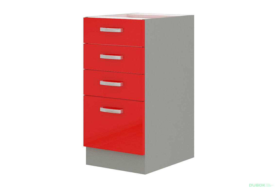 Obrázek 5064 - Kuchyňská sestava 1.9x1.7 Rose šedý platinový / červený lesk