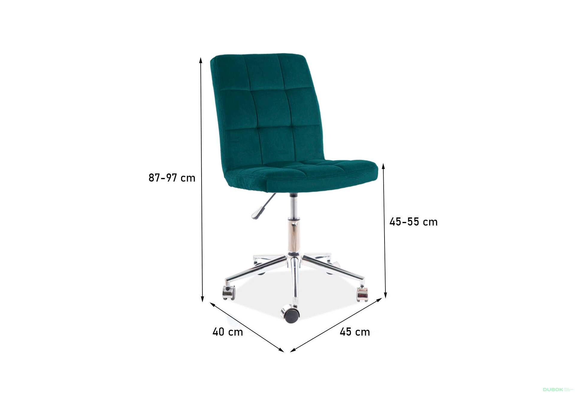 Obrázek 4 - Otočné křeslo Q-020 Velvet, zelený Bluvel 78