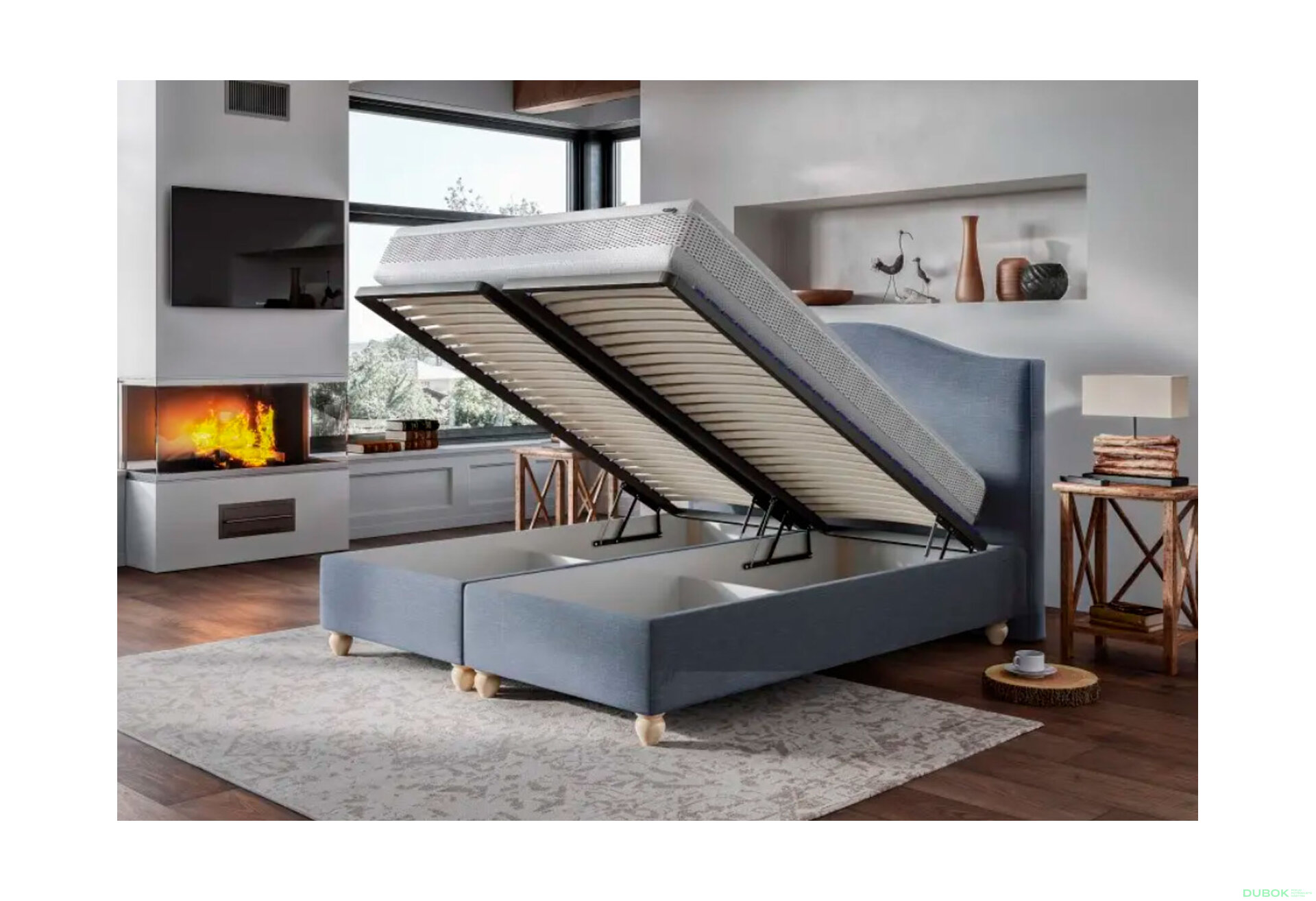 Obrázek 4 - Postel Clara 180x200 Castel 74 Davis D10 Buk s roštem, úložným prostorem