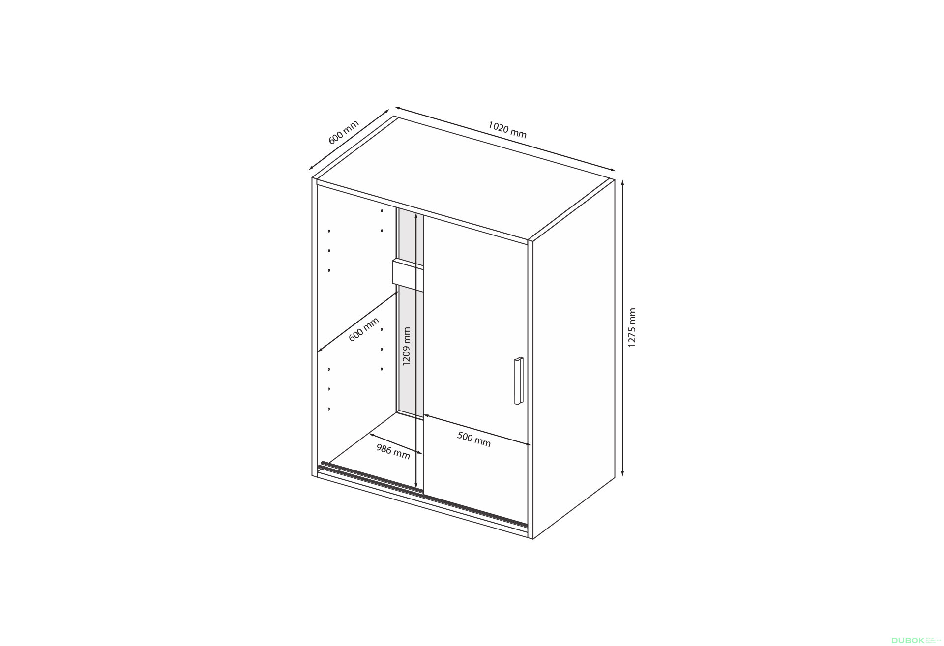 Obrázek 2 - Komoda 2dv (Bílá / Dub artisan) Case