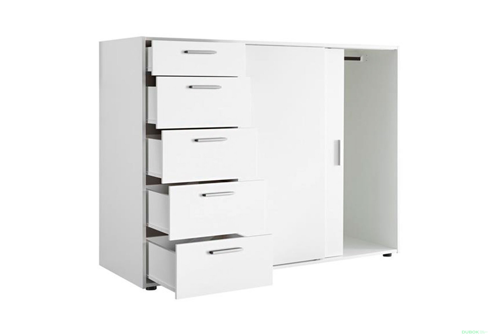 Obrázek 3 - Komoda 2dv 5šx (Bílá) Case