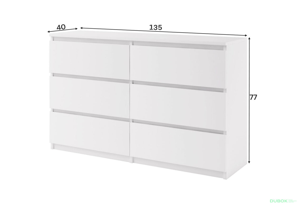 Obrázek 4 - Komoda Agnes 6šed bílá
