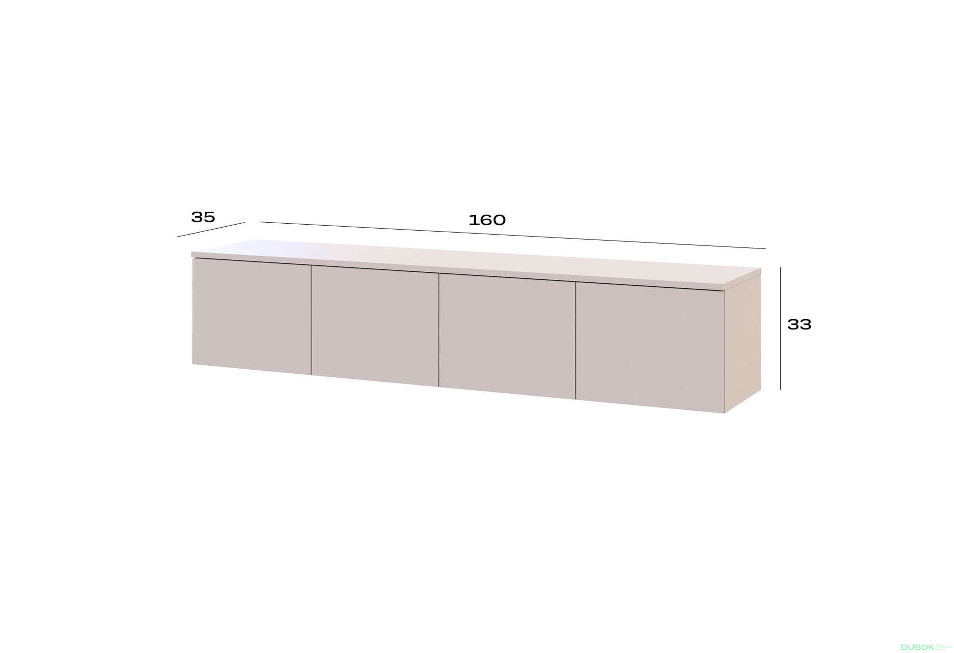 Obrázek 8 - TV stolek Levía kašmír 4dv 160x35x33