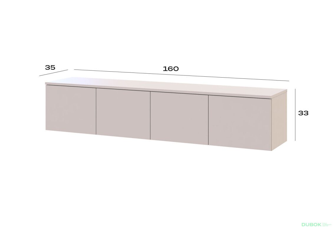 Obrázek 8 - TV stolek Levía kašmír 4dv 160x35x33