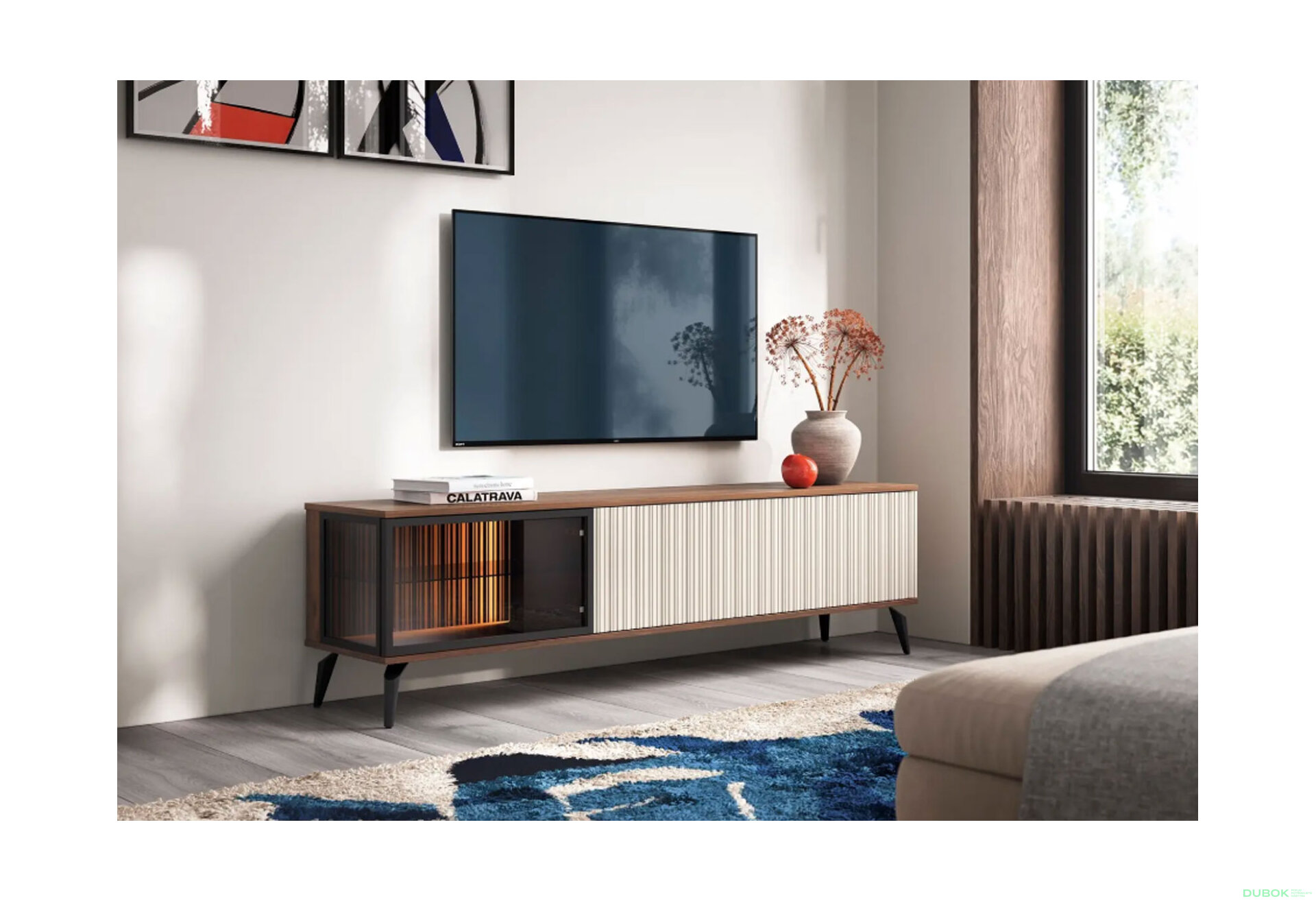 Obrázek 2 - TV stolek RTV-180 ořech / kašmír Vici