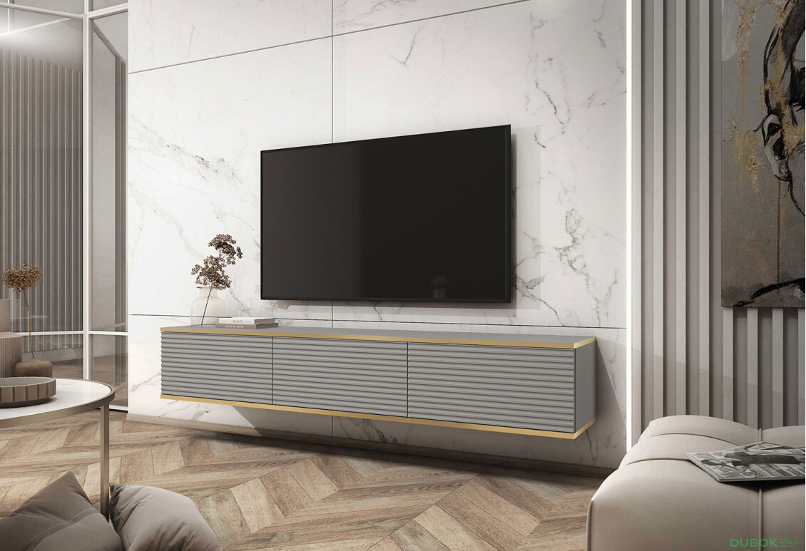 Obrázek 2 - TV stolek RTV 175 MDF šedý Oro
