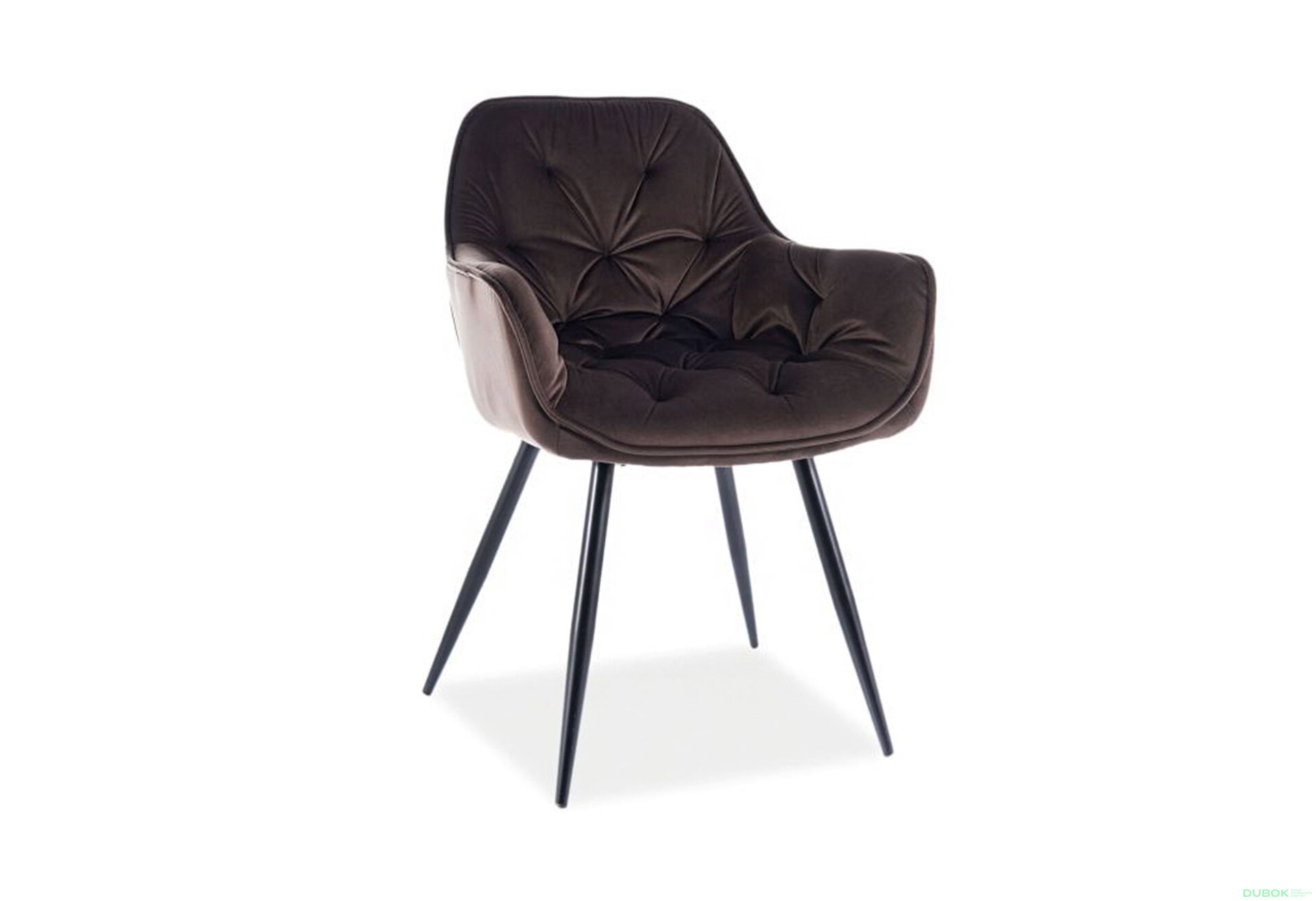 Obrázek 3 - Židle Cherry Velvet hnědý Bluvel 48, matná černá kov