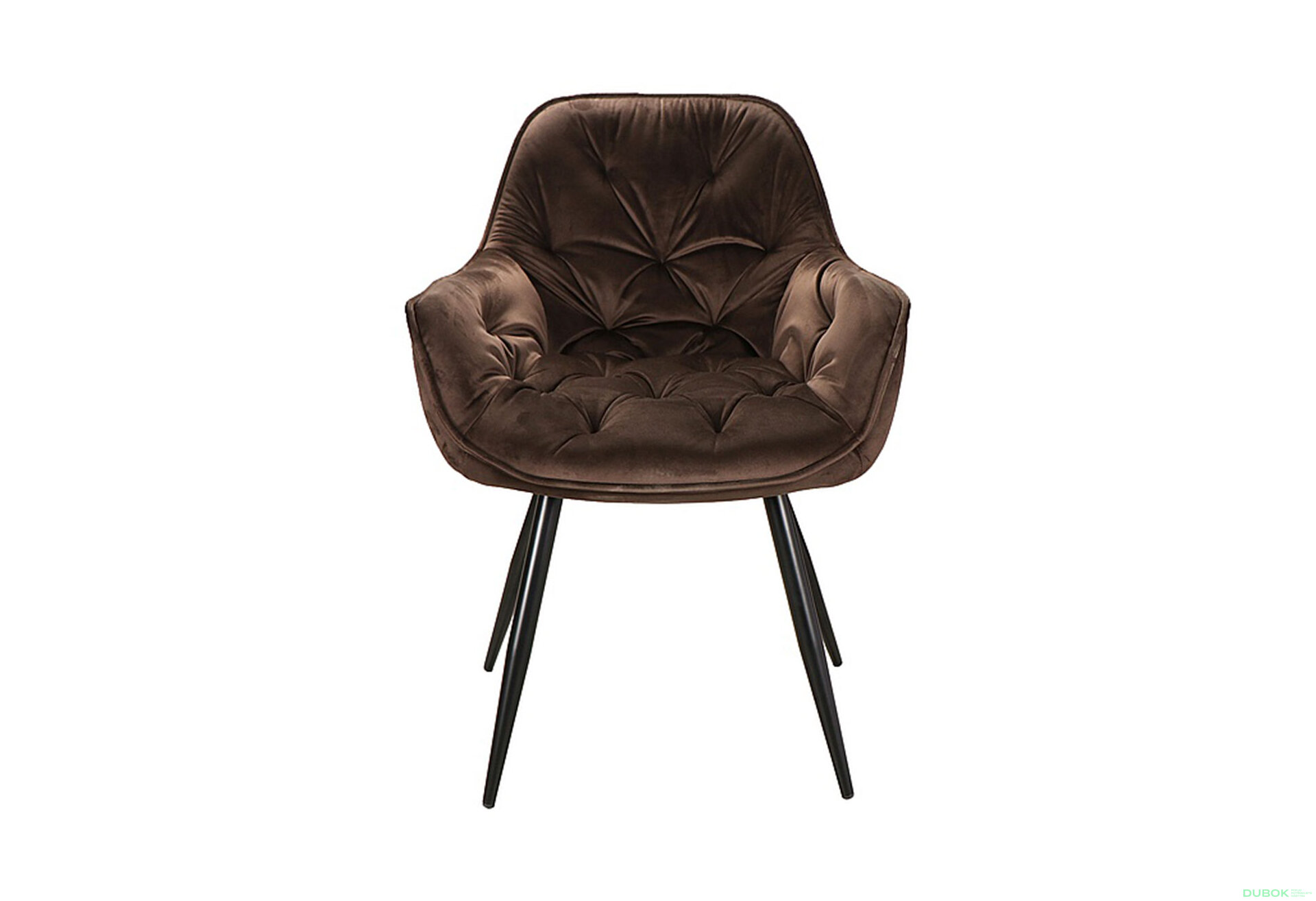 Obrázek 2 - Židle Cherry Velvet hnědý Bluvel 48, matná černá kov