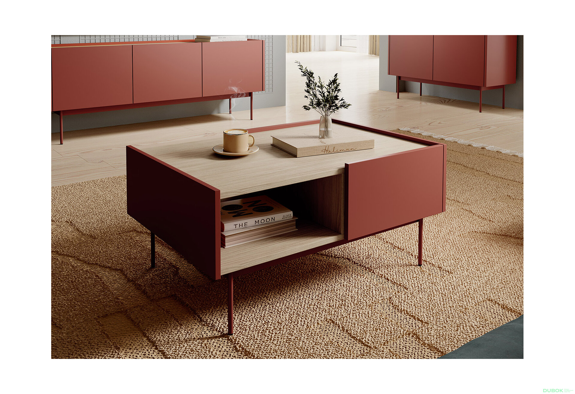 Obrázek 2 - Konferenční stolek L-97 keramický červený Color