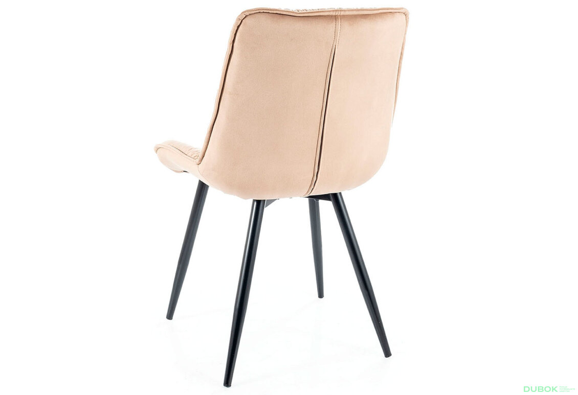 Obrázek 3 - Židle Cherry II Velvet béžový Bluvel 28, matná černá kov
