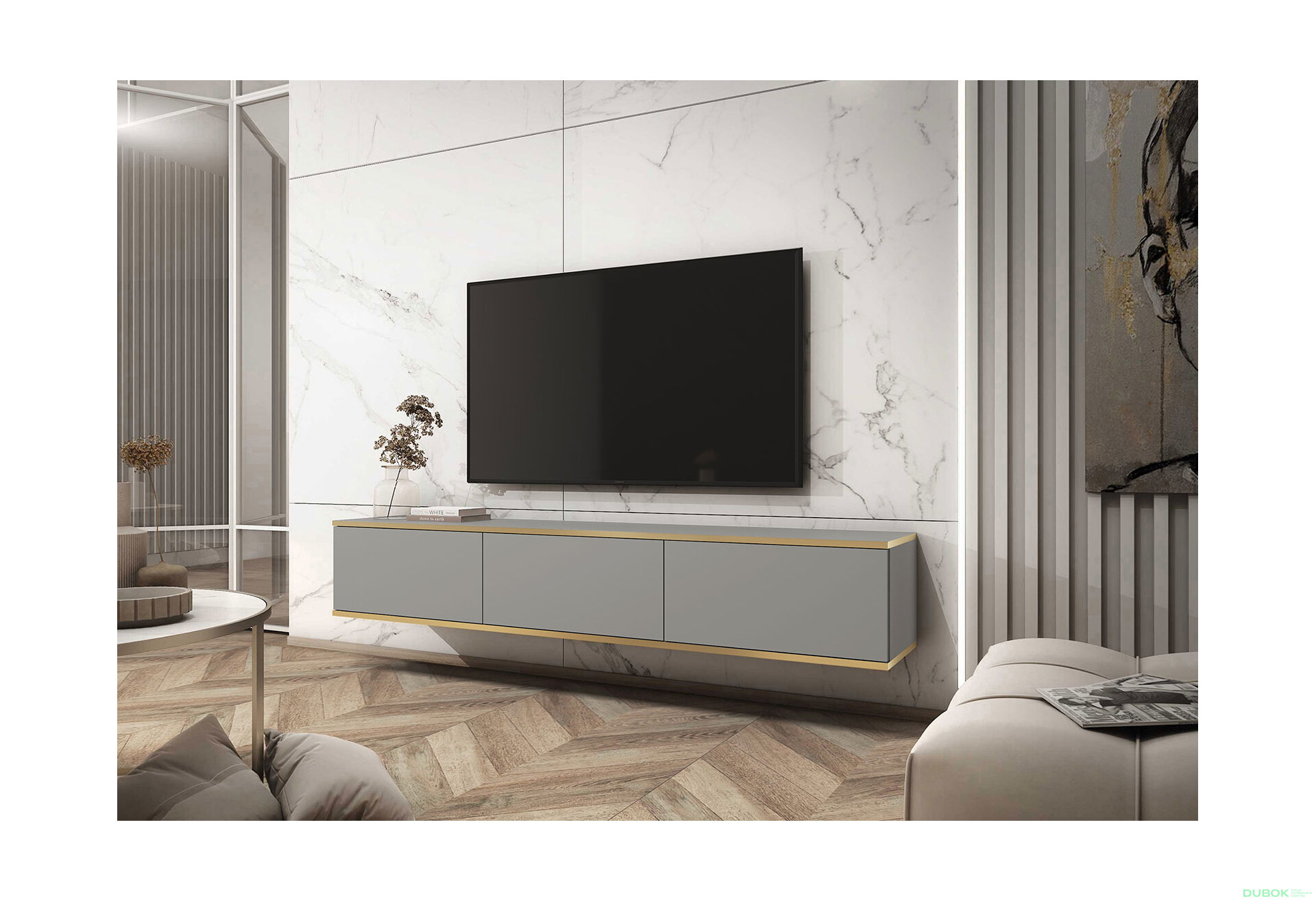 Obrázek 2 - TV stolek RTV 175 šedý Oro