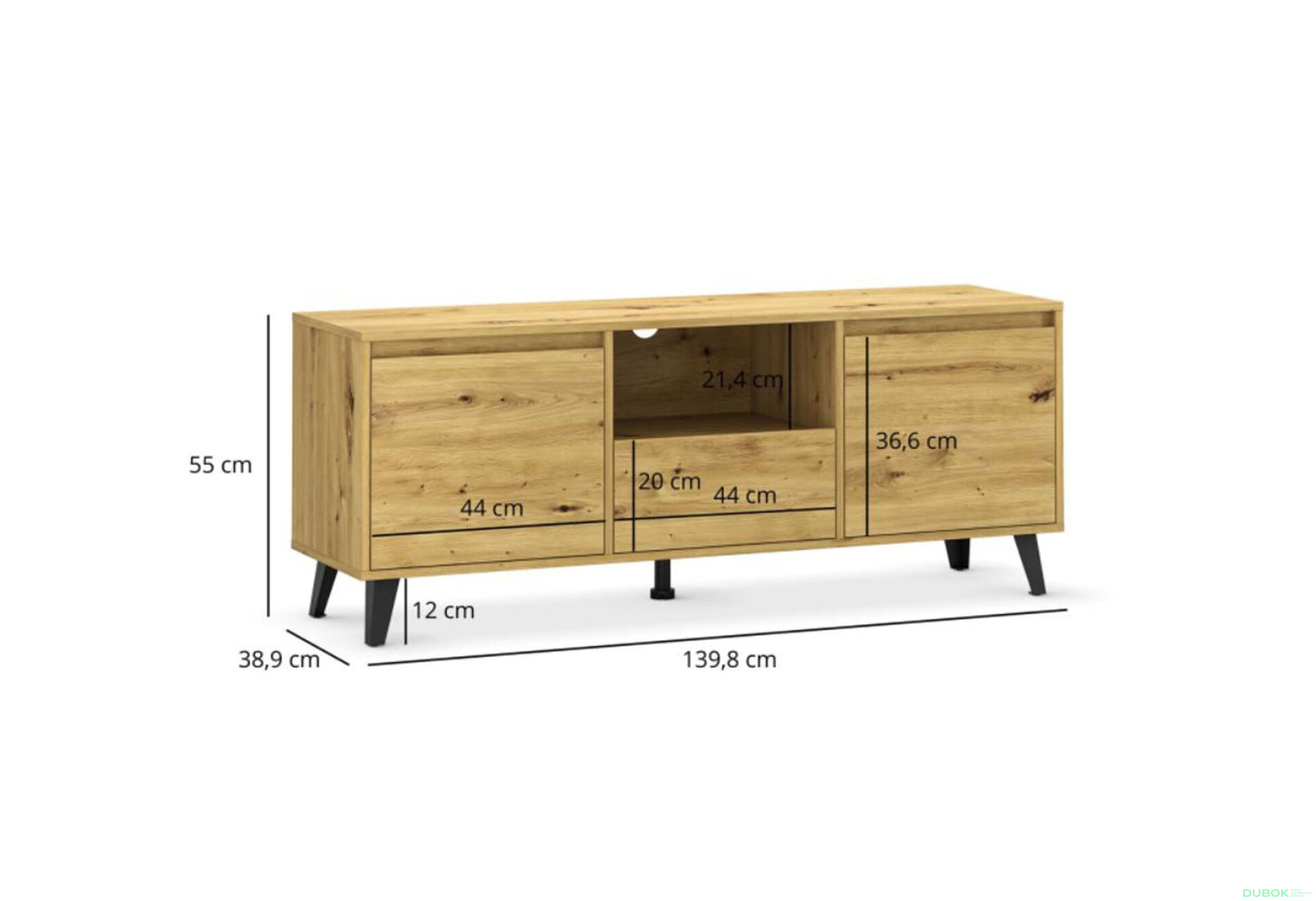 Obrázek 4 - TV stolek 2D1S Borg dub artisan (P)