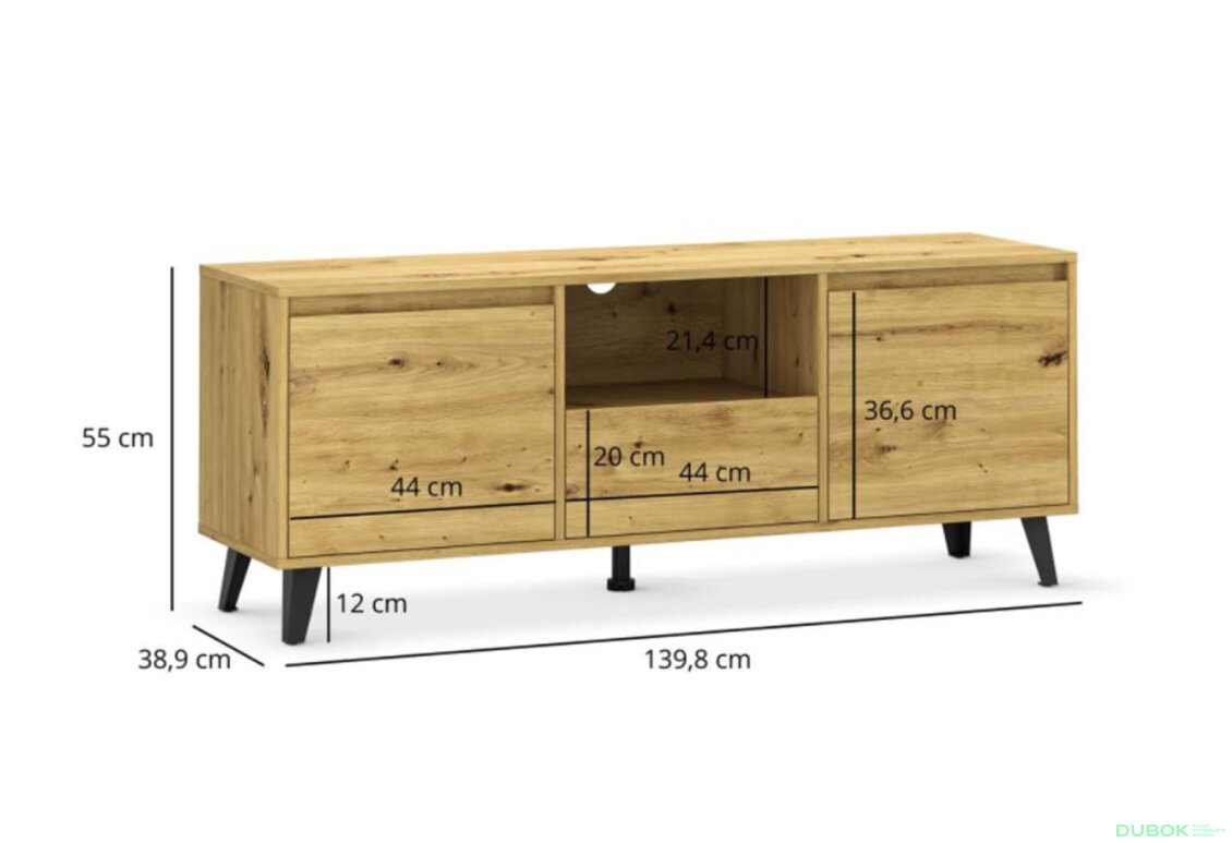Obrázek 4 - TV stolek 2D1S Borg dub artisan (P)