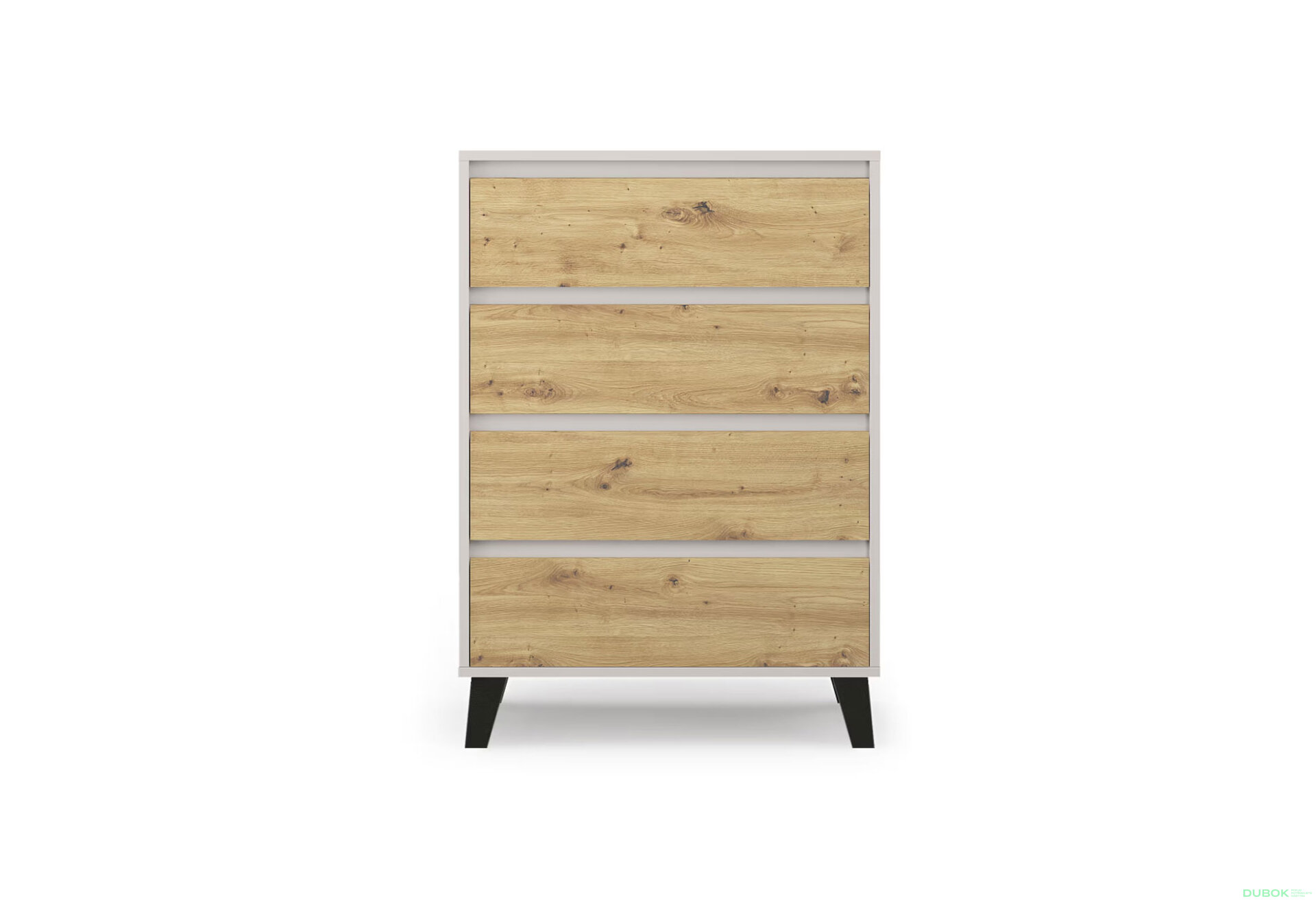 Obrázek 1 - Komoda Borg 4s/70 kašmír / dub artisan