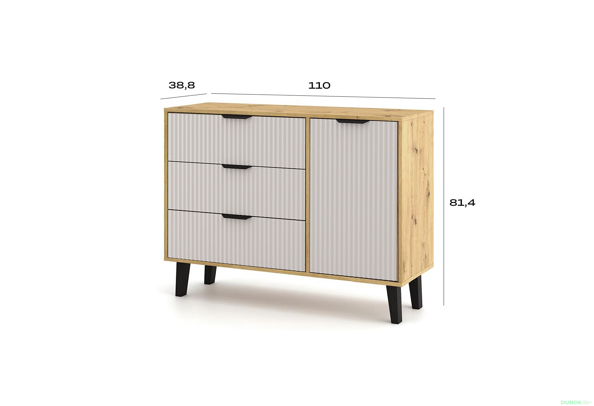 Obrázek 5 - Komoda Borg Duo 1d3s dub artisan / kašmír