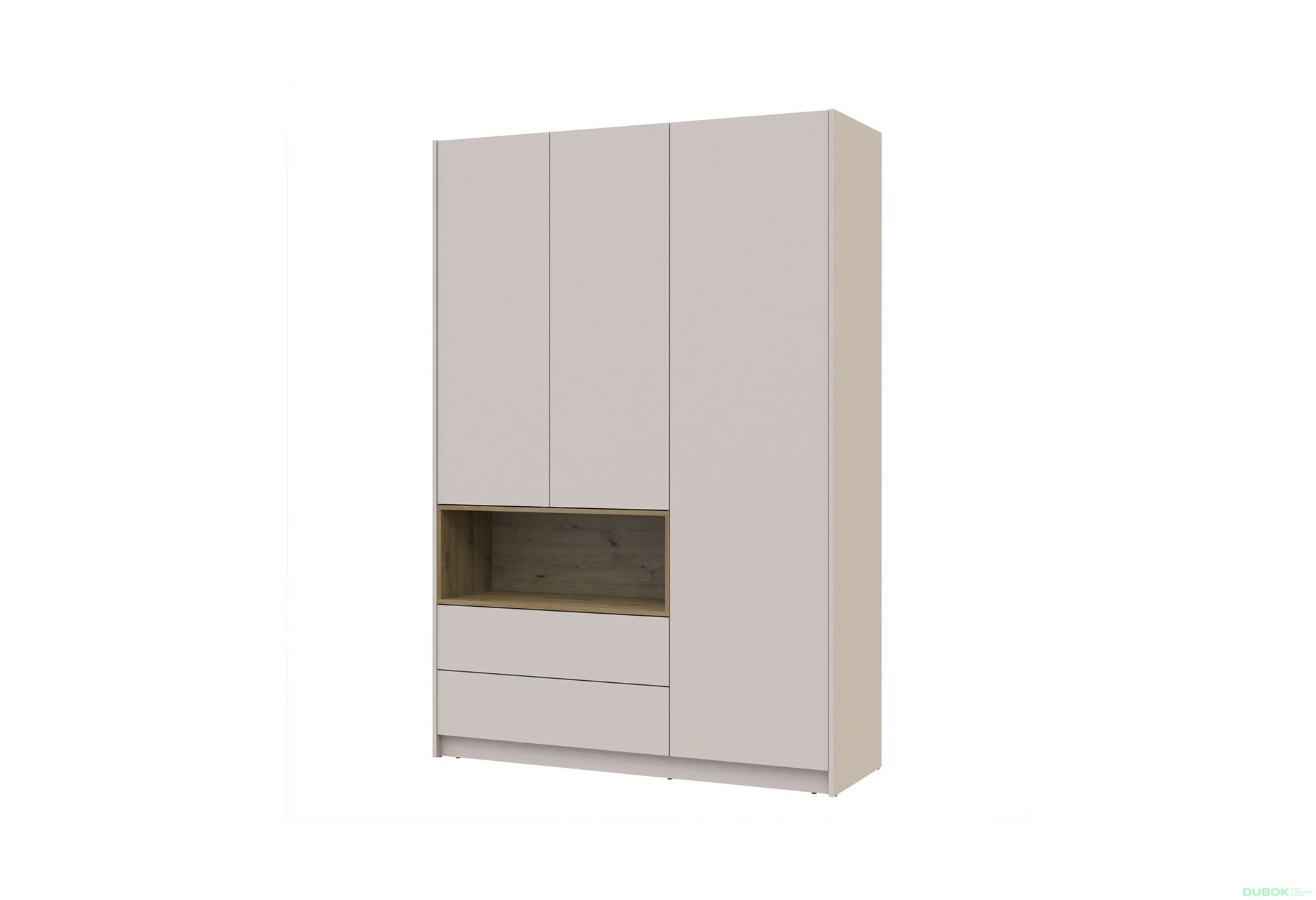 Obrázek 7115 - Skříň třídveřová Dale 3D + Regál otevřený Kašmír/Dub artisan/Kašmír