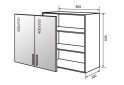 Obrázek 1 - V48 Skříňka 2D 80 Vitrína BL Flet Lux