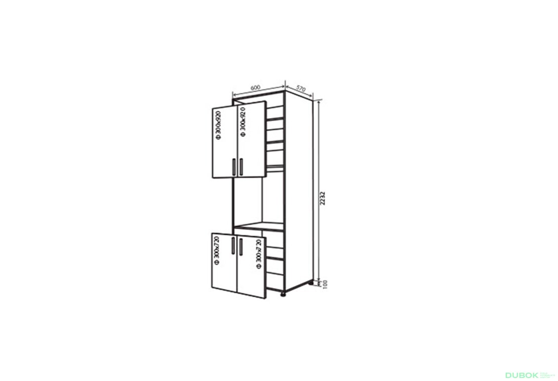 N20 Skříň (horní f30x92-2ks, dolní f30x72-2ks) Flet Lux