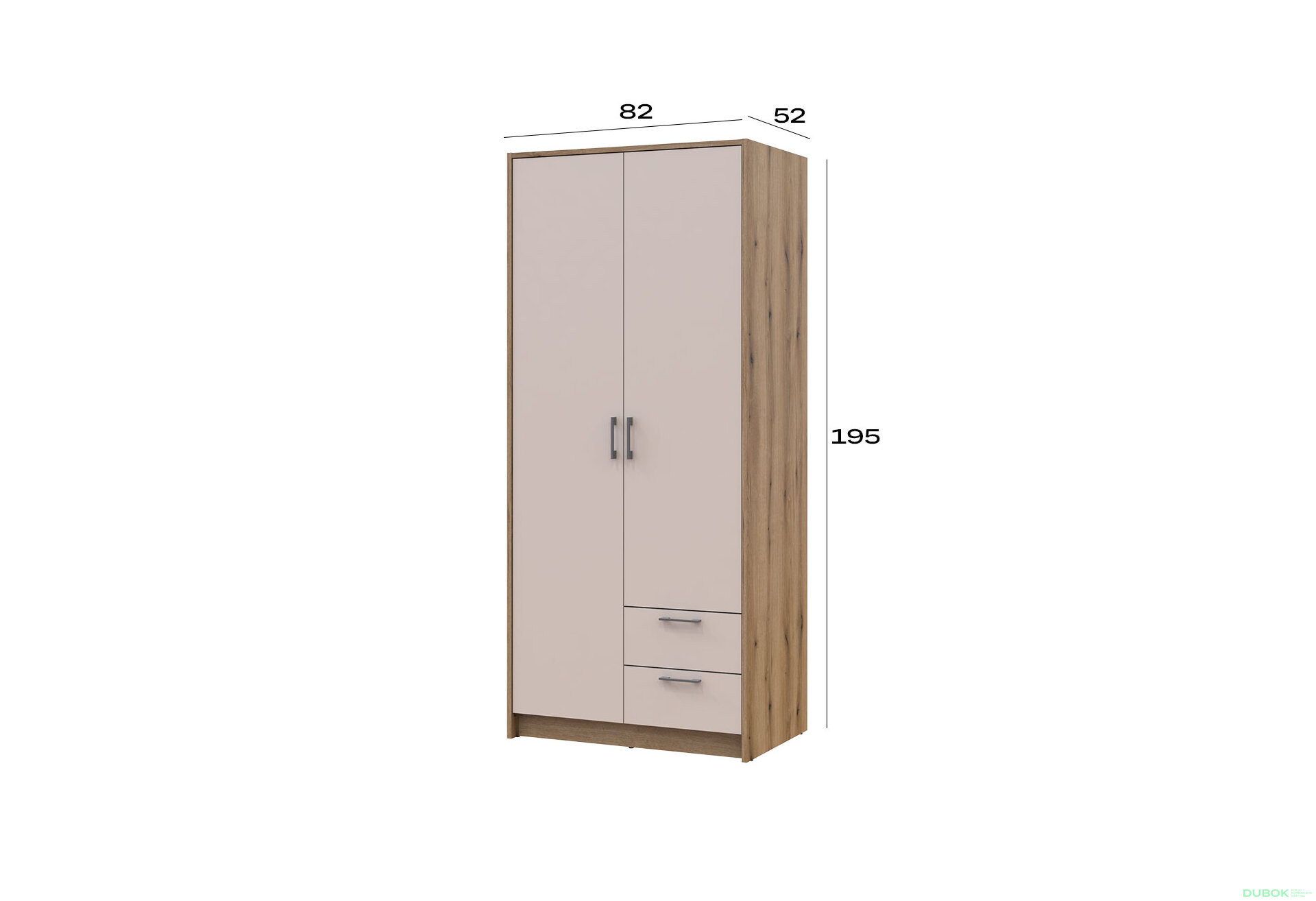 Obrázek 8 - Skříň Rondi 2D dub artisan / kašmír 82x52x195