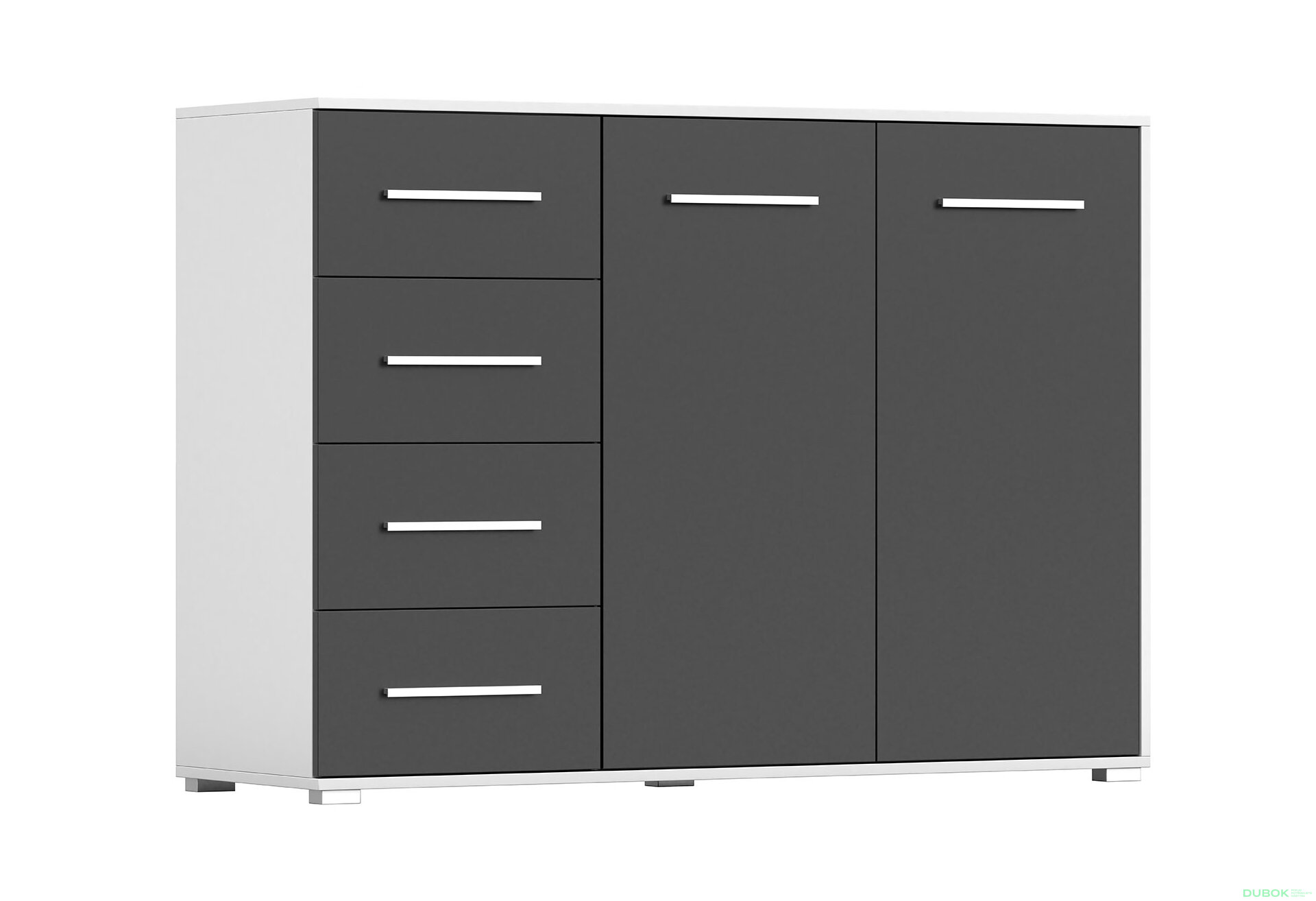 Obrázek 5 - Komoda Frida 01 135 2D4S bílý / černý