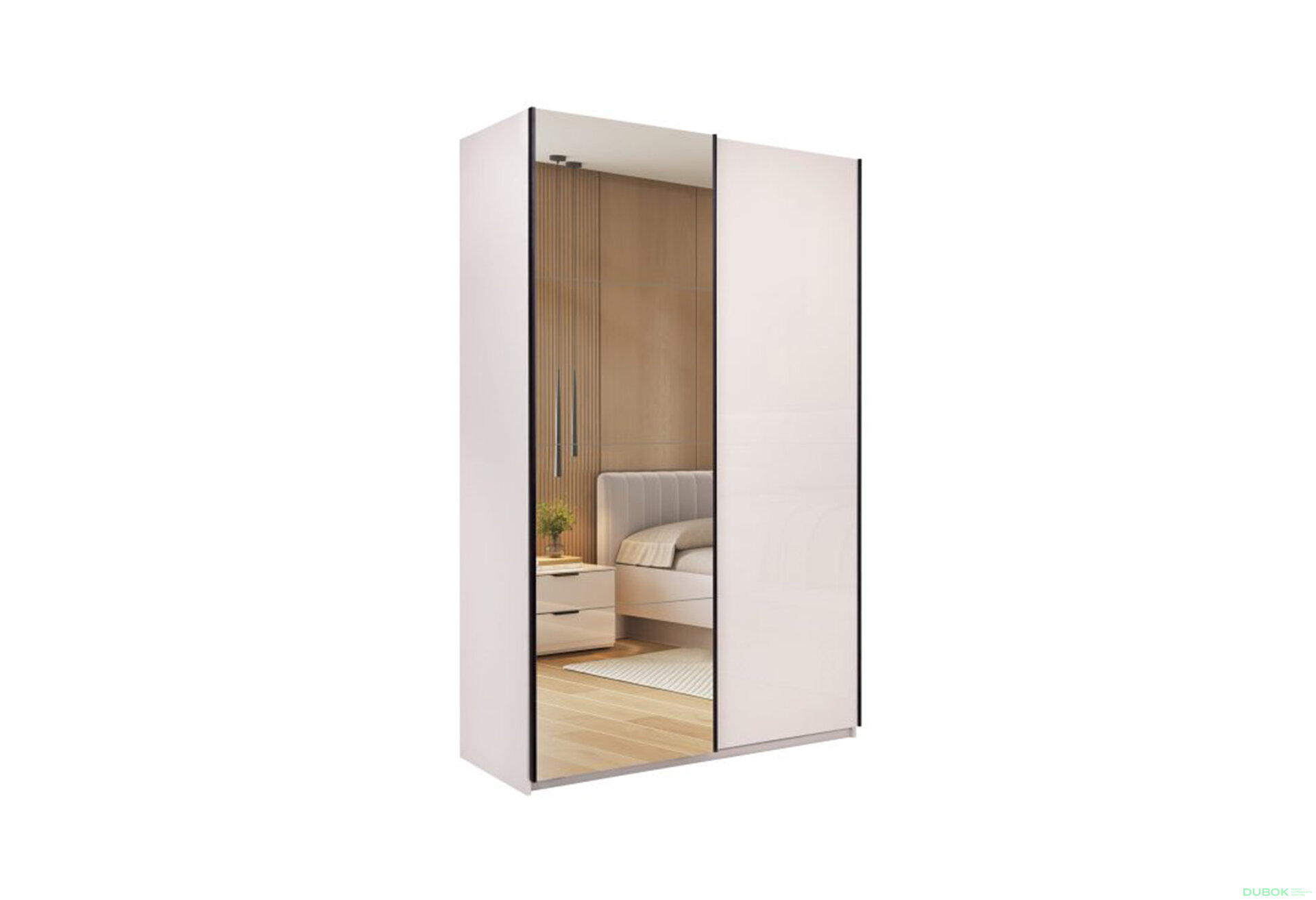 Obrázek 3 - Skříň s posuvnými dveřmi 1.5х2.4m (Dveře kašmírový lesk/Zrcadlo) Lori