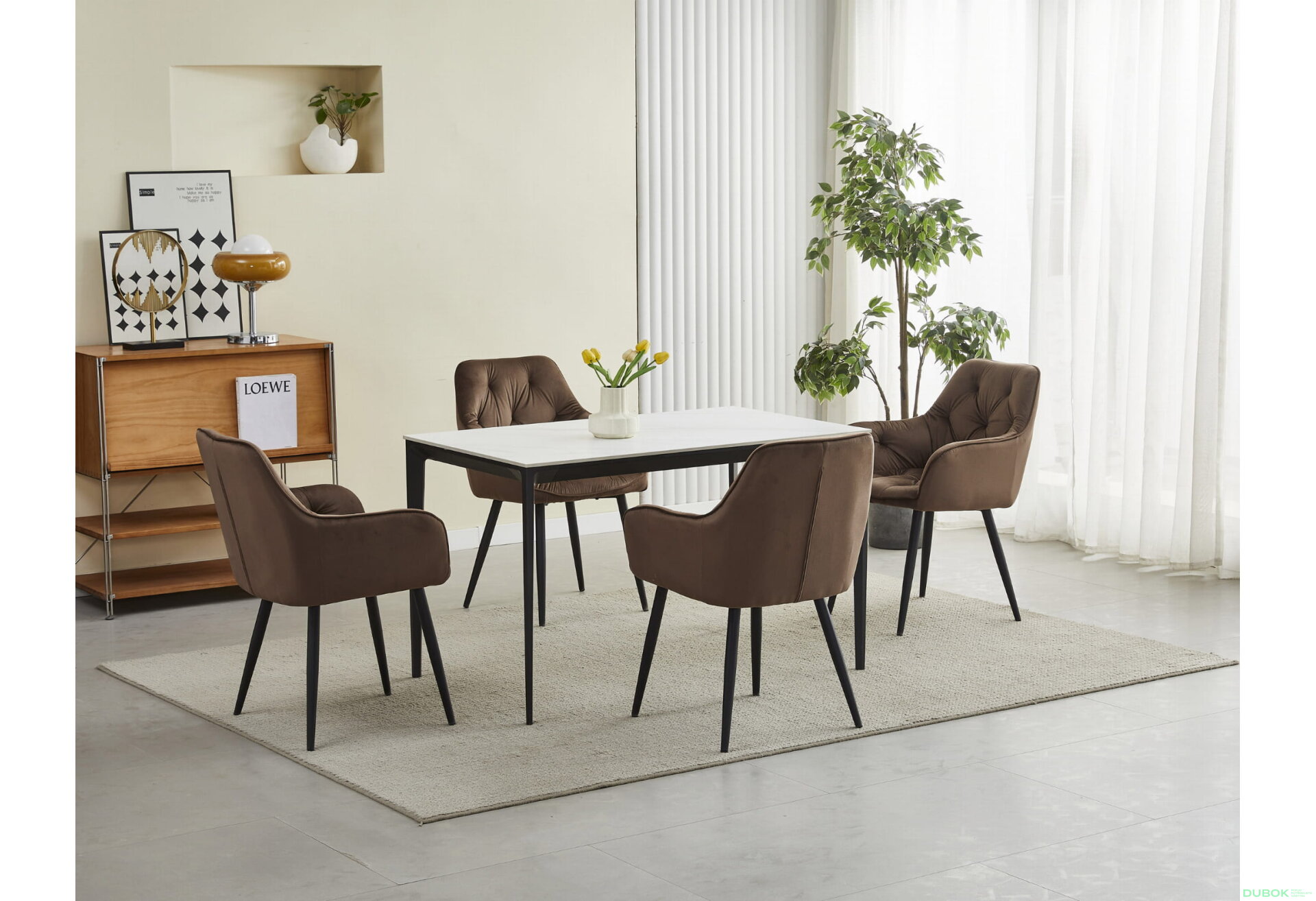 Obrázek 7 - Židle JORK - hnědý samet / černé nohy x 1