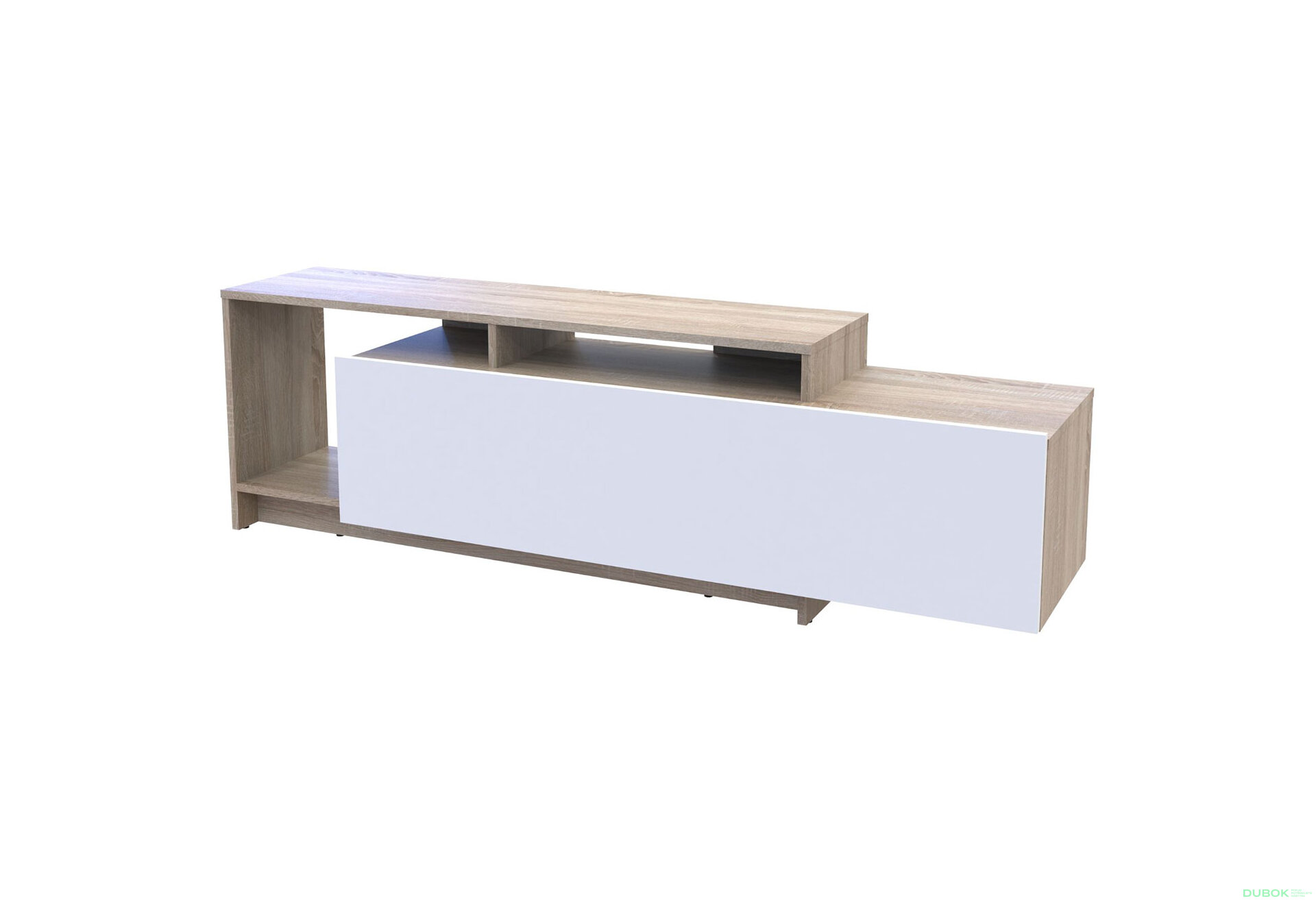 Obrázek 1 - TV stolek U2 dub sonoma / bílý dřevotříska 160x38x48