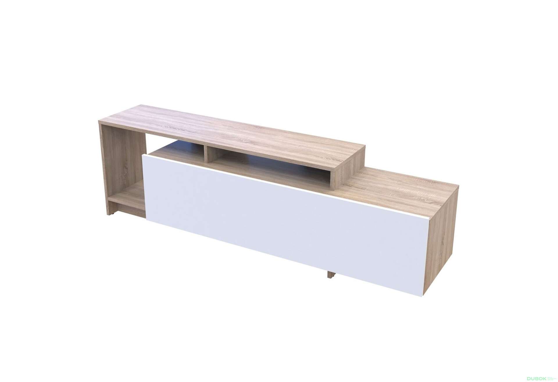 Obrázek 5 - TV stolek U2 dub sonoma / bílý dřevotříska 160x38x48
