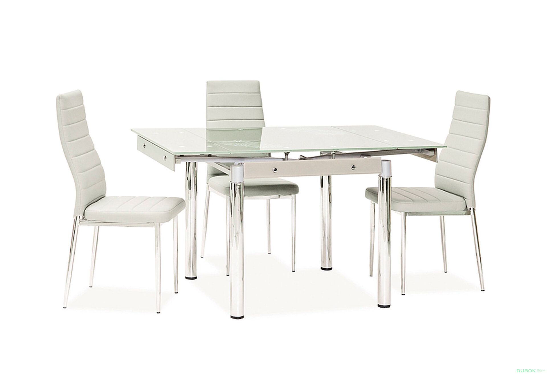 Obrázek 3 - Stůl GD-082 80(131)x80 bílý / chrom