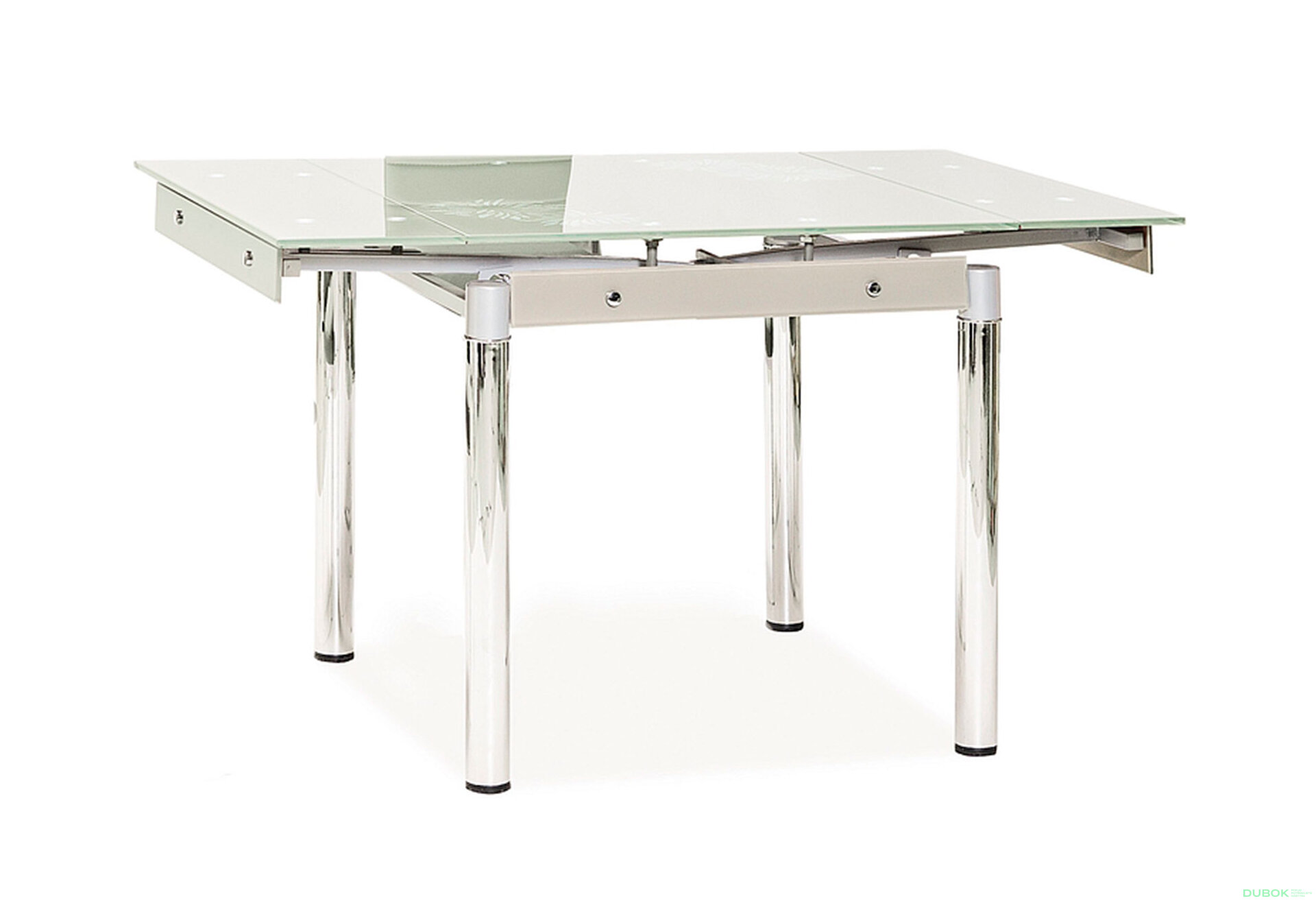Obrázek 2 - Stůl GD-082 80(131)x80 bílý / chrom
