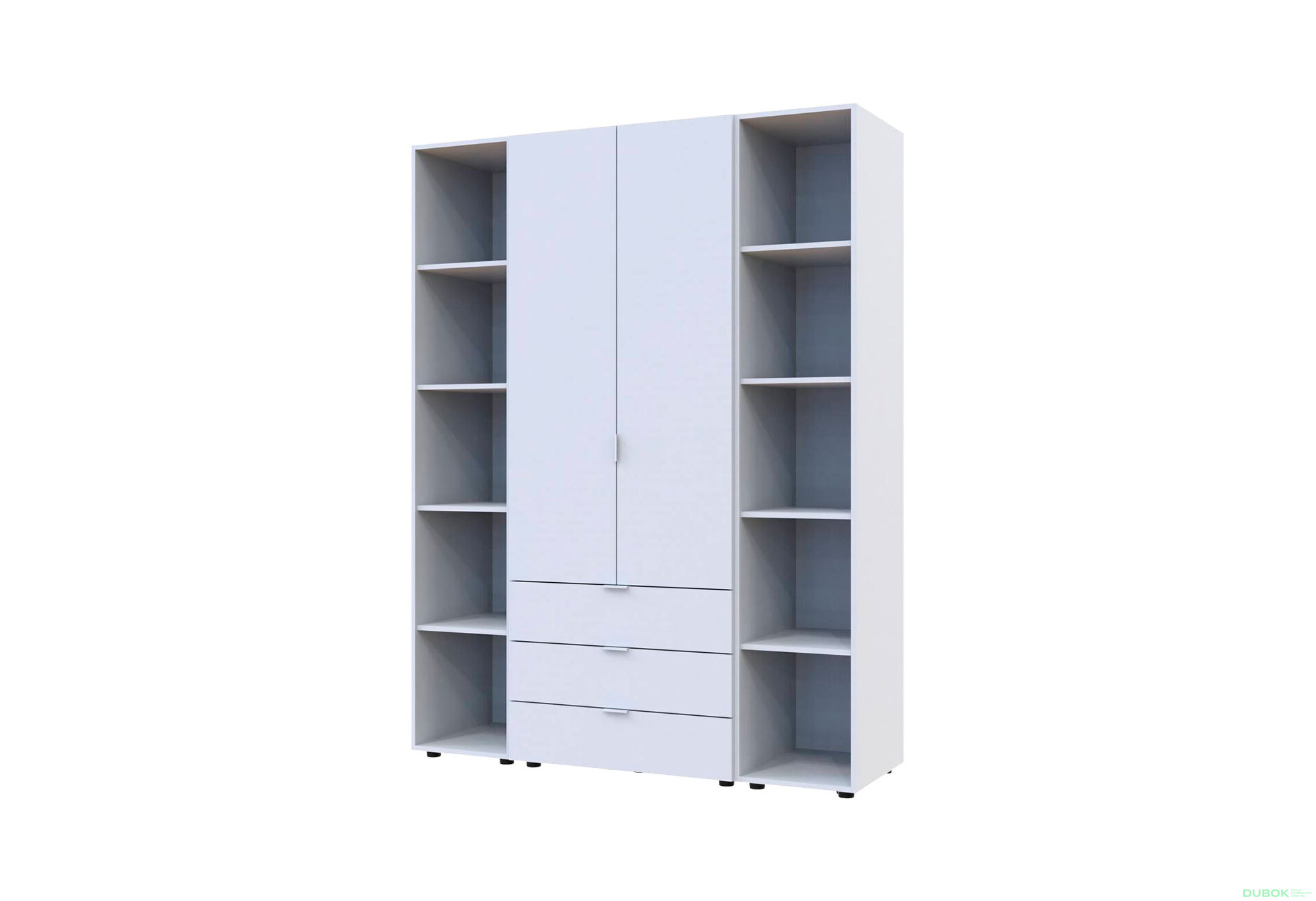 Obrázek 1 - Skříň dvoudveřová se 2 regály Gelar 153.9 cm Bílá
