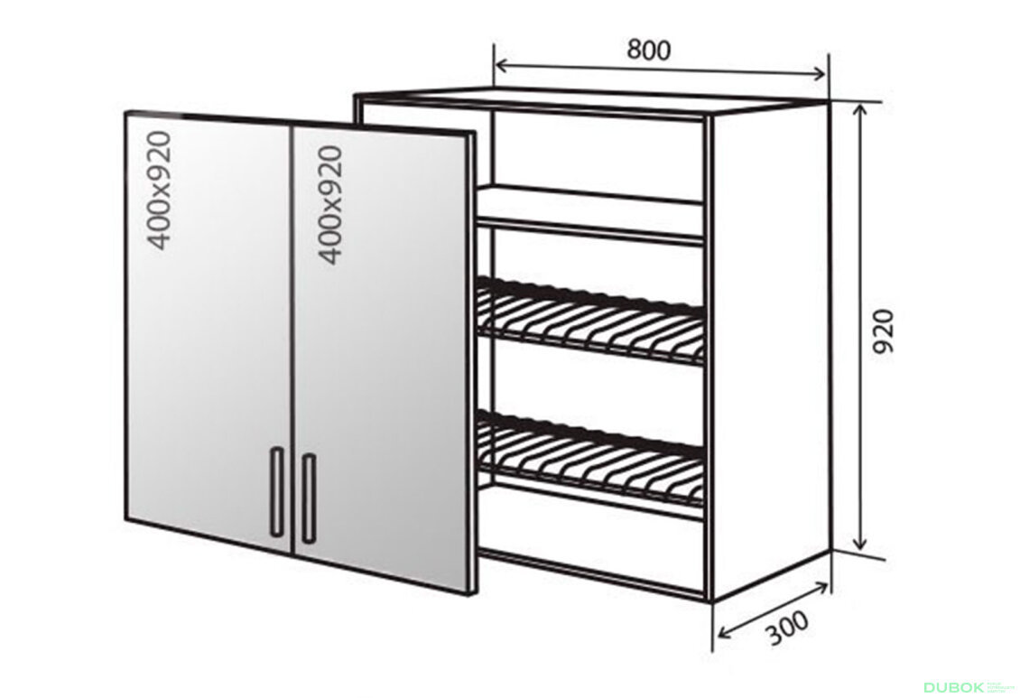 V49 Skříňka 2D 80 Sušák Vitráž AL Flet Lux