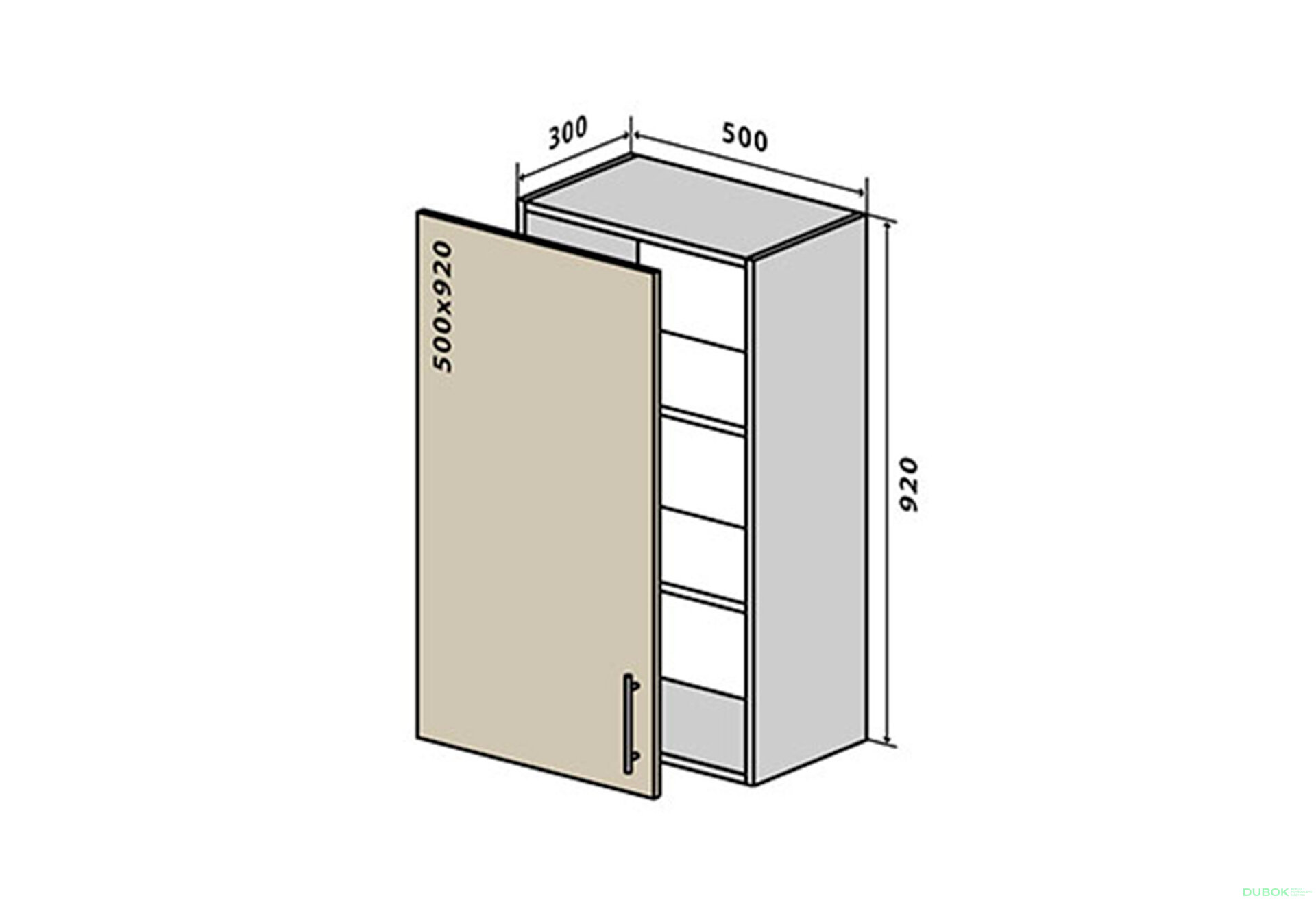 Obrázek 1 - V45 Skříňka 1D 50 Rhodos Lux