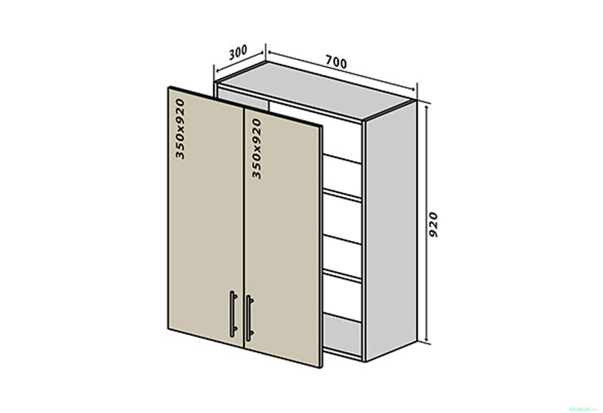 Obrázek 1 - V88 Skříňka 2D 70 Rhodos Lux