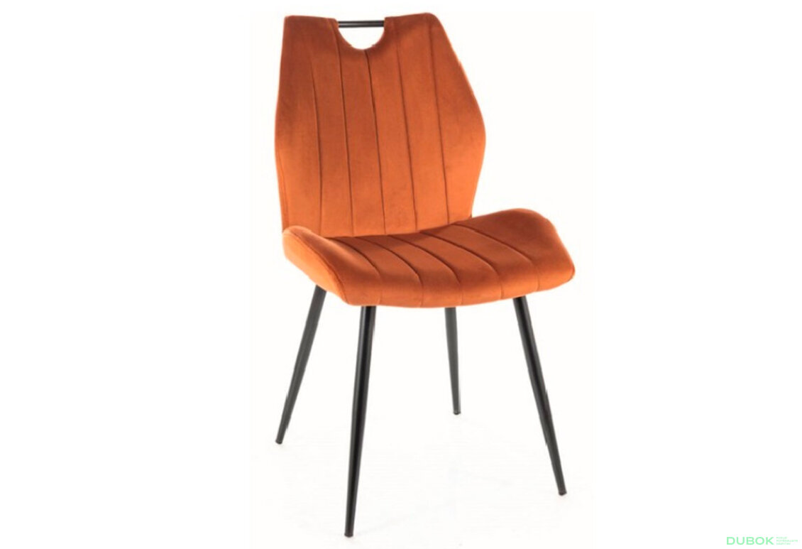 Obrázek 3 - Židle Arco Velvet skořice Bluvel 4215, matná černá kov