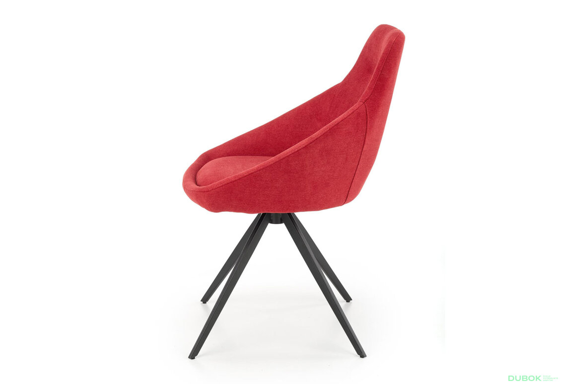 Obrázek 4 - Židle K431 černý kov / látka červený
