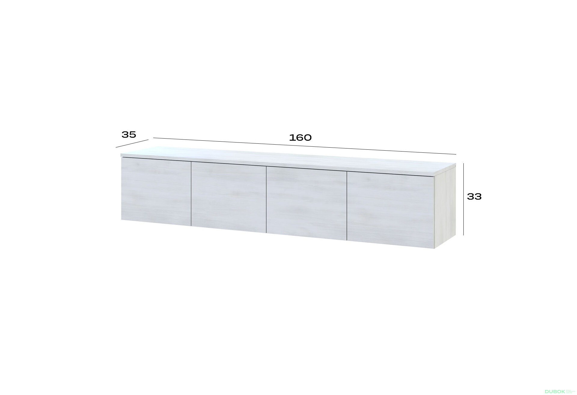 Obrázek 7 - TV stolek Levía bílý strom 4dv 160x35x33