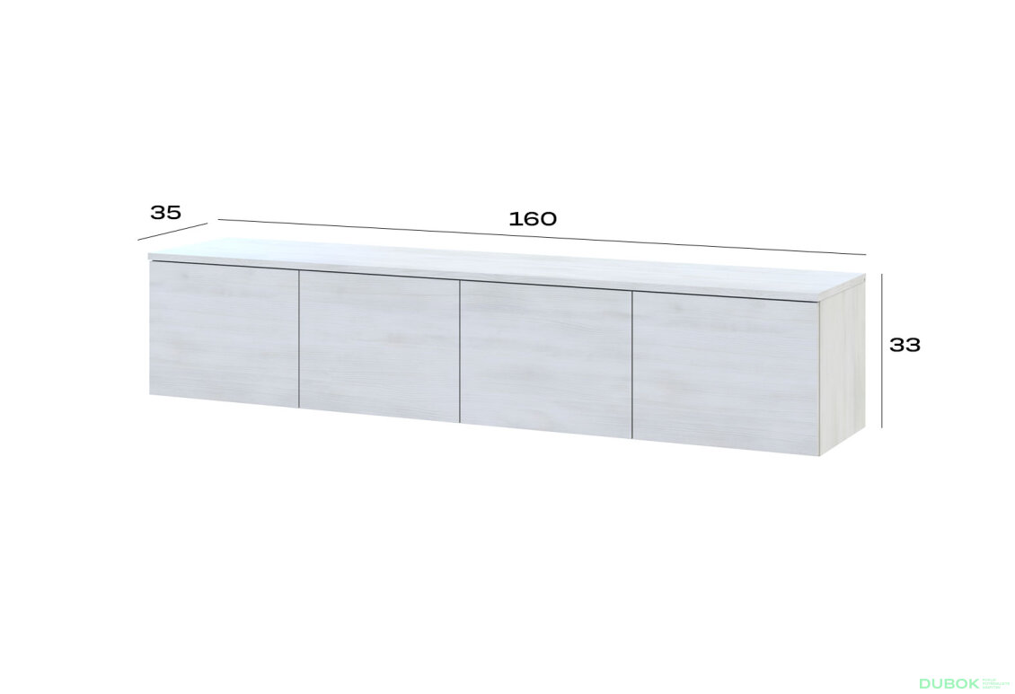 Obrázek 7 - TV stolek Levía bílý strom 4dv 160x35x33