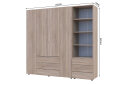 Obrázek 7 - Skříň 4D s regálem se zásuvkami Gelar 215 cm dub sonoma
