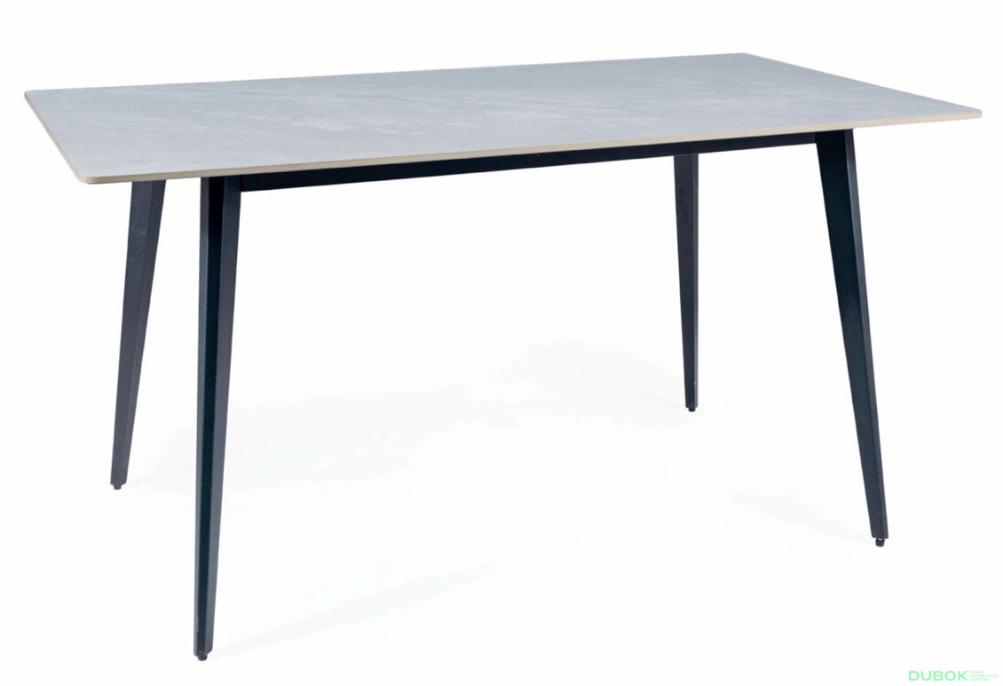 Obrázek 3 - Stůl Ivy 140x80 mramorový efekt, šedý / černý mat Vystavený kus