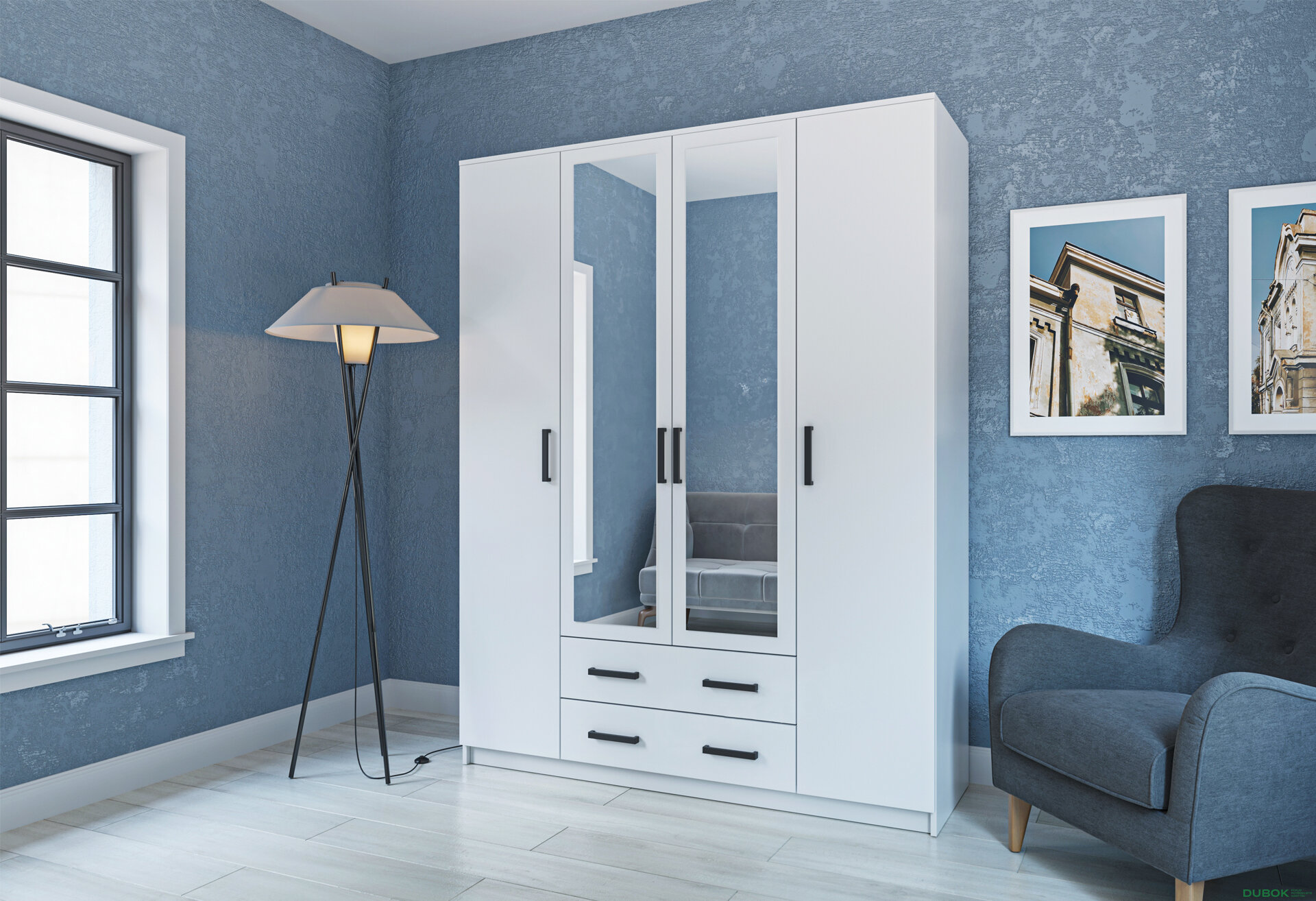 Obrázek 3 - Skříň Simple 4D+2š nymfaea alba