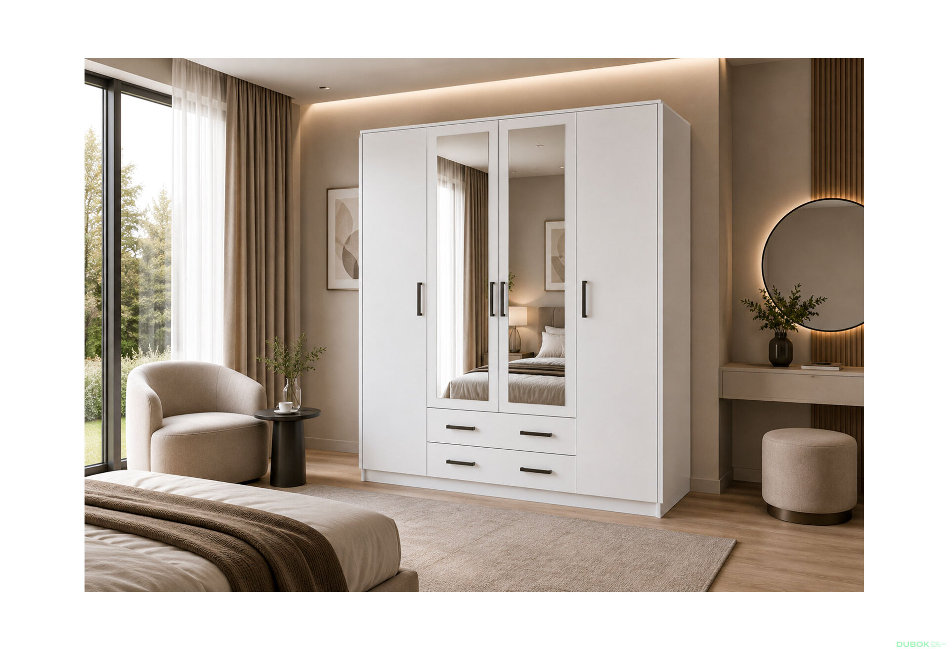 Obrázek 2 - Skříň Simple 4D+2š nymfaea alba