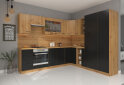 Obrázek 1 - Kuchyňská sestava 2.7x2.4 m dub artisan / černý mat Modena