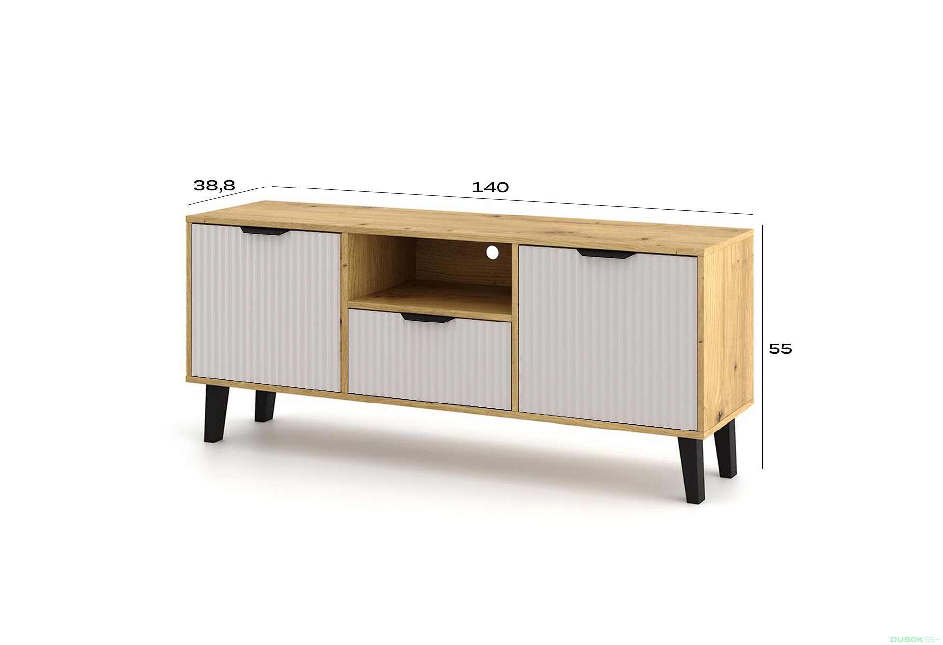 Obrázek 5 - TV stolek Borg Duo 2d1s dub artisan / kašmír