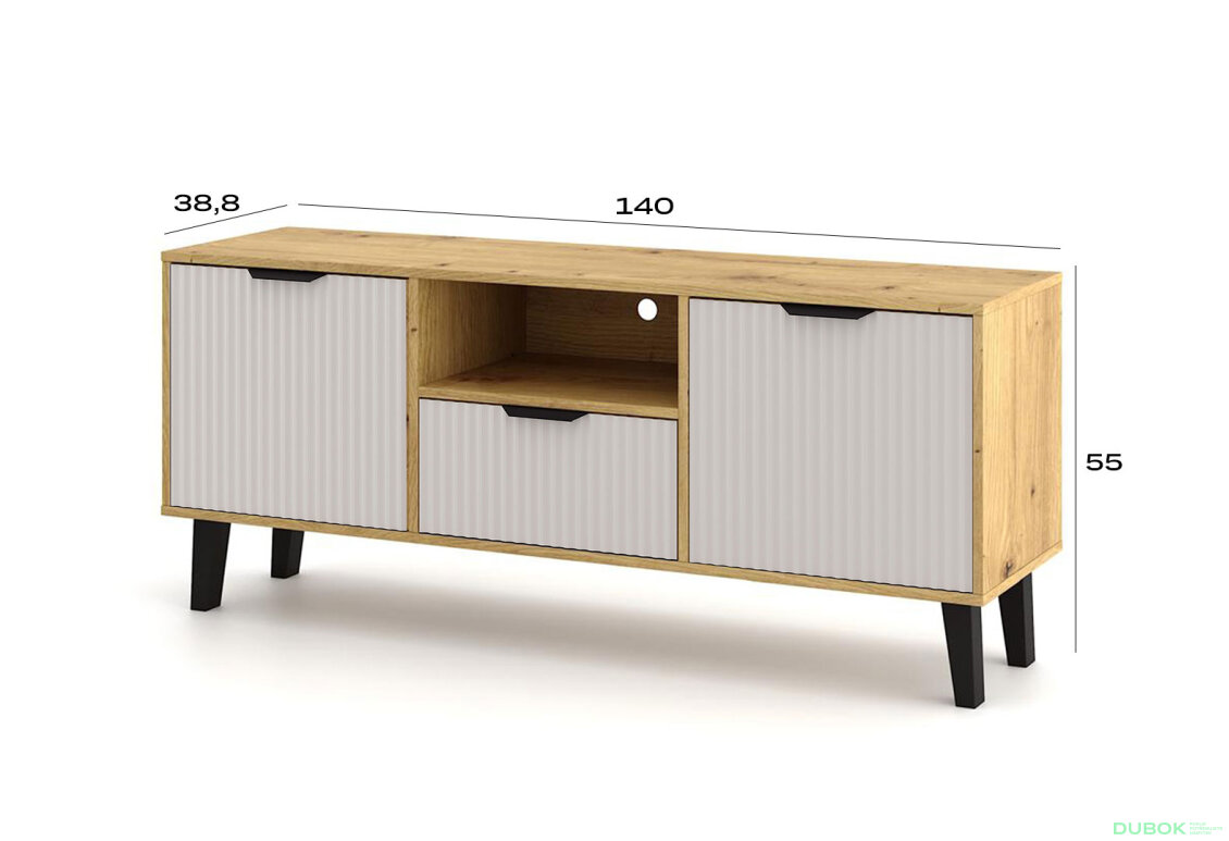 Obrázek 5 - TV stolek Borg Duo 2d1s dub artisan / kašmír