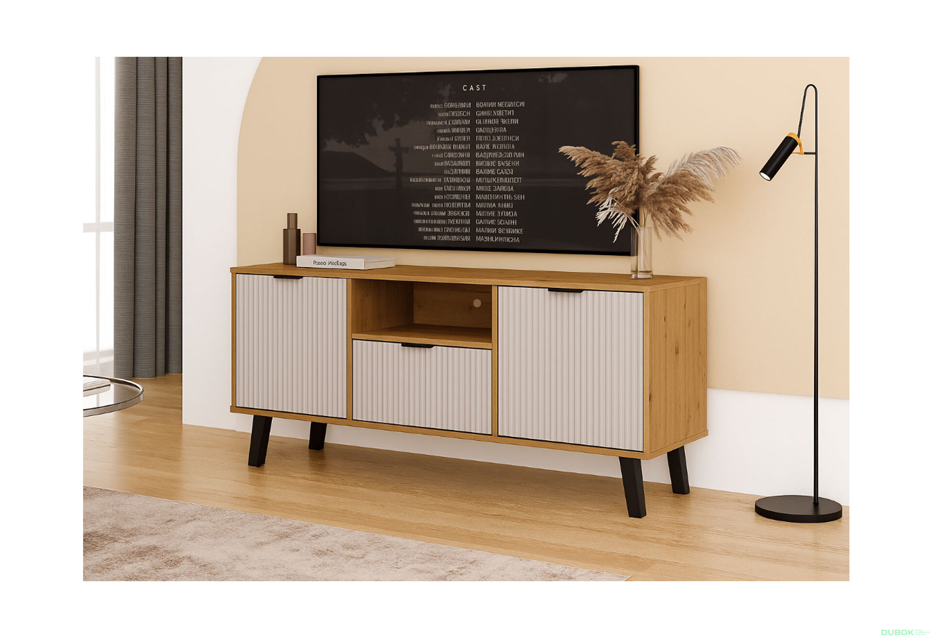 Obrázek 2 - TV stolek Borg Duo 2d1s dub artisan / kašmír
