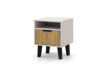 Noční stolek Borg Duo 1S kašmír / dub artisan