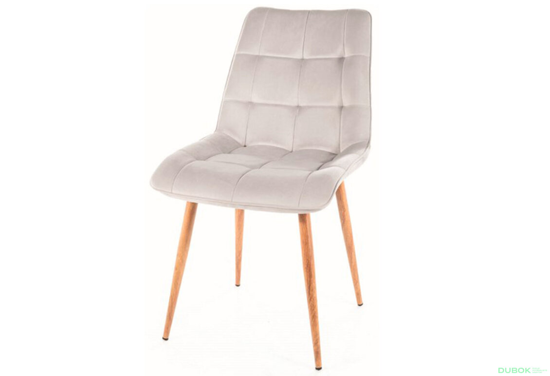 Židle Chic D Velvet světle šedý Bluvel 03