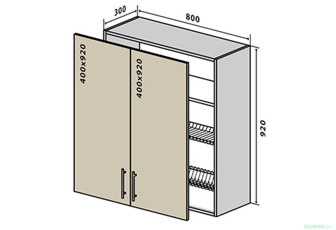 V49 Skříňka 2D 80 Sušák Rhodos Lux