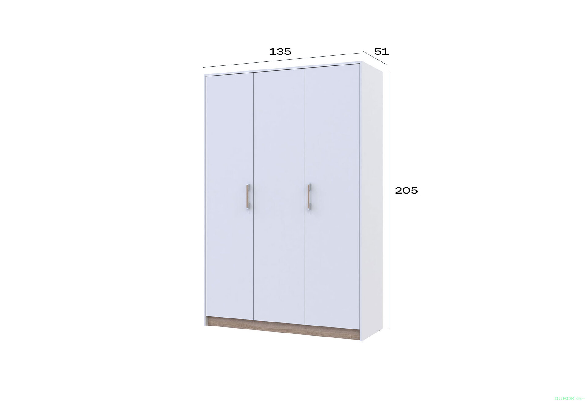 Obrázek 10 - Skříň Austin 3 LTD 135 cm, bílá
